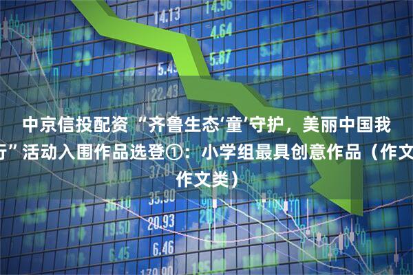 中京信投配资 “齐鲁生态‘童’守护，美丽中国我先行”活动入围作品选登①：小学组最具创意作品（作文类）
